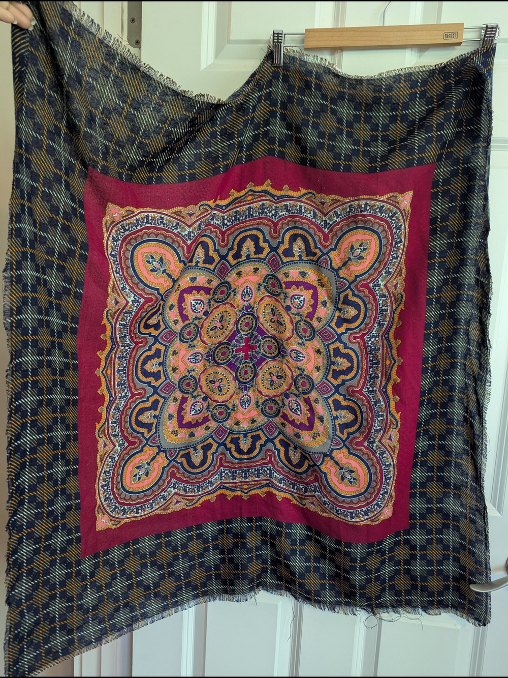 Boho Paisley Decorative Scarf - Fuchsia Accent